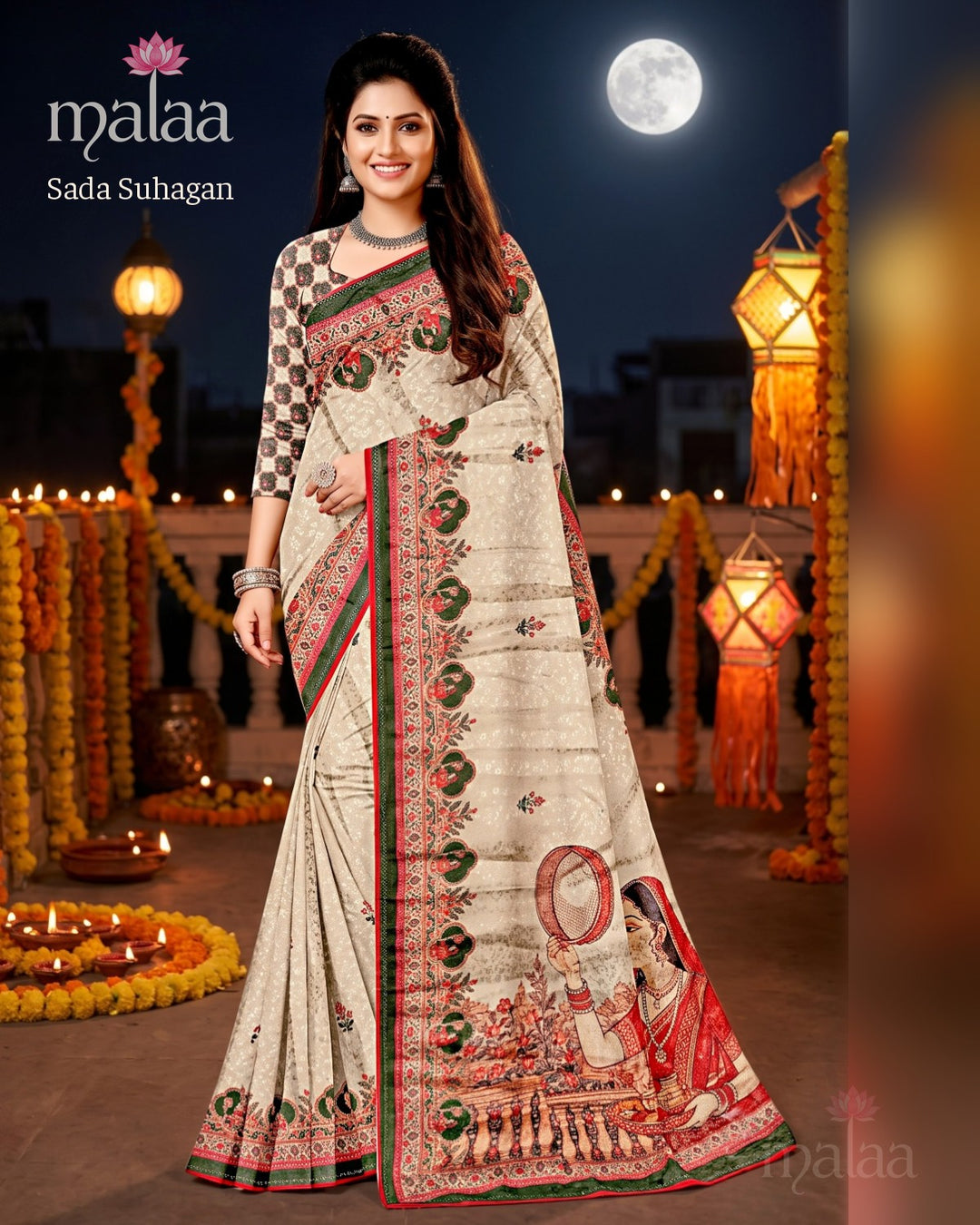 Sada Suhagan saree catalogue, design 3, Malaa