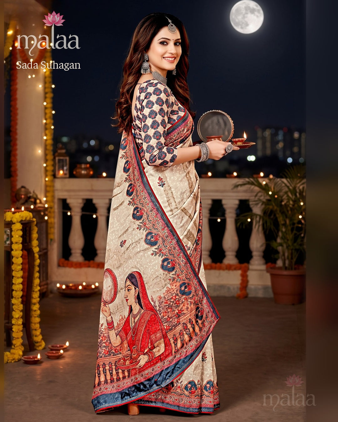 Sada Suhagan saree catalogue, design 4, Malaa