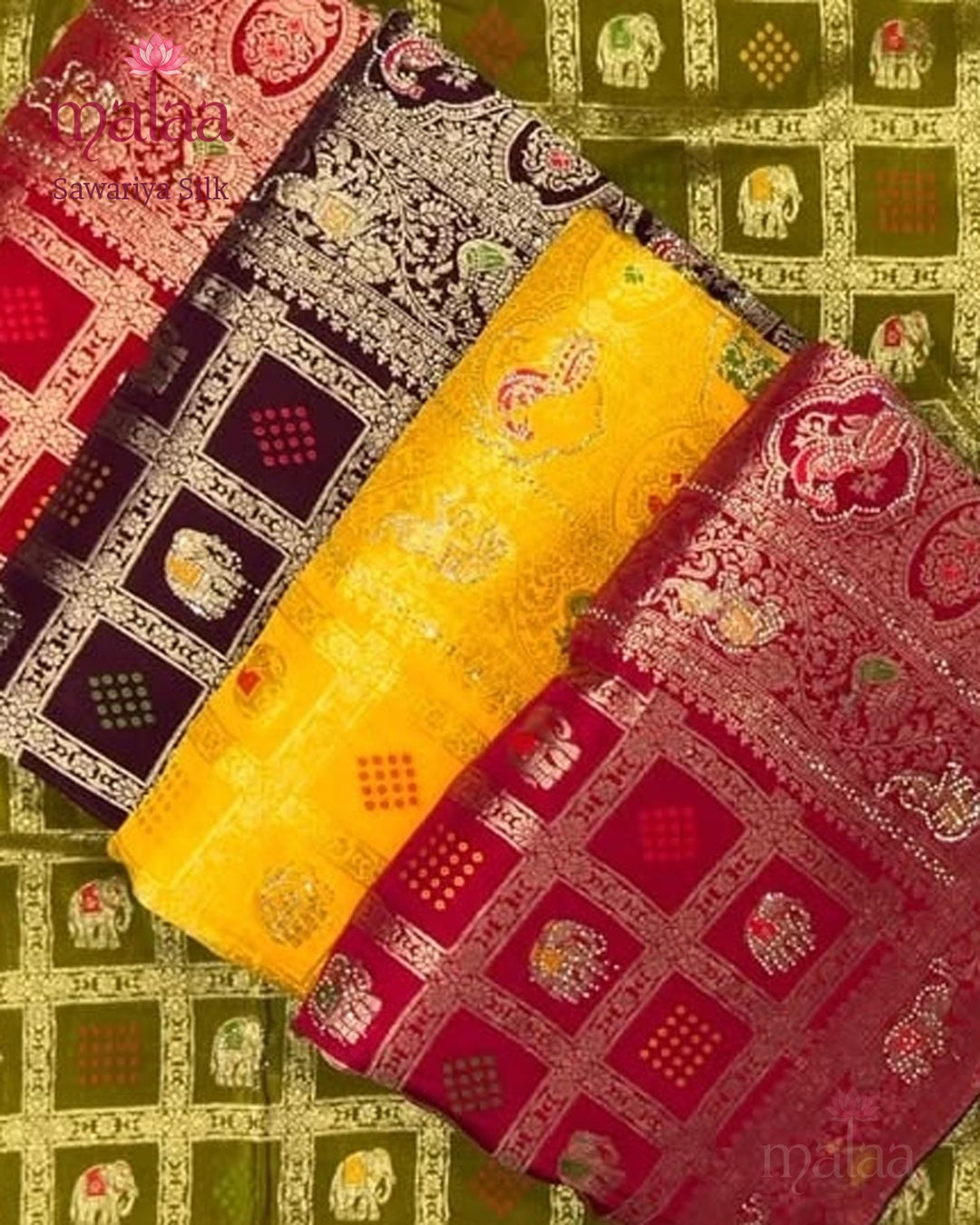 Sawariya Silk saree catalogue, poora set