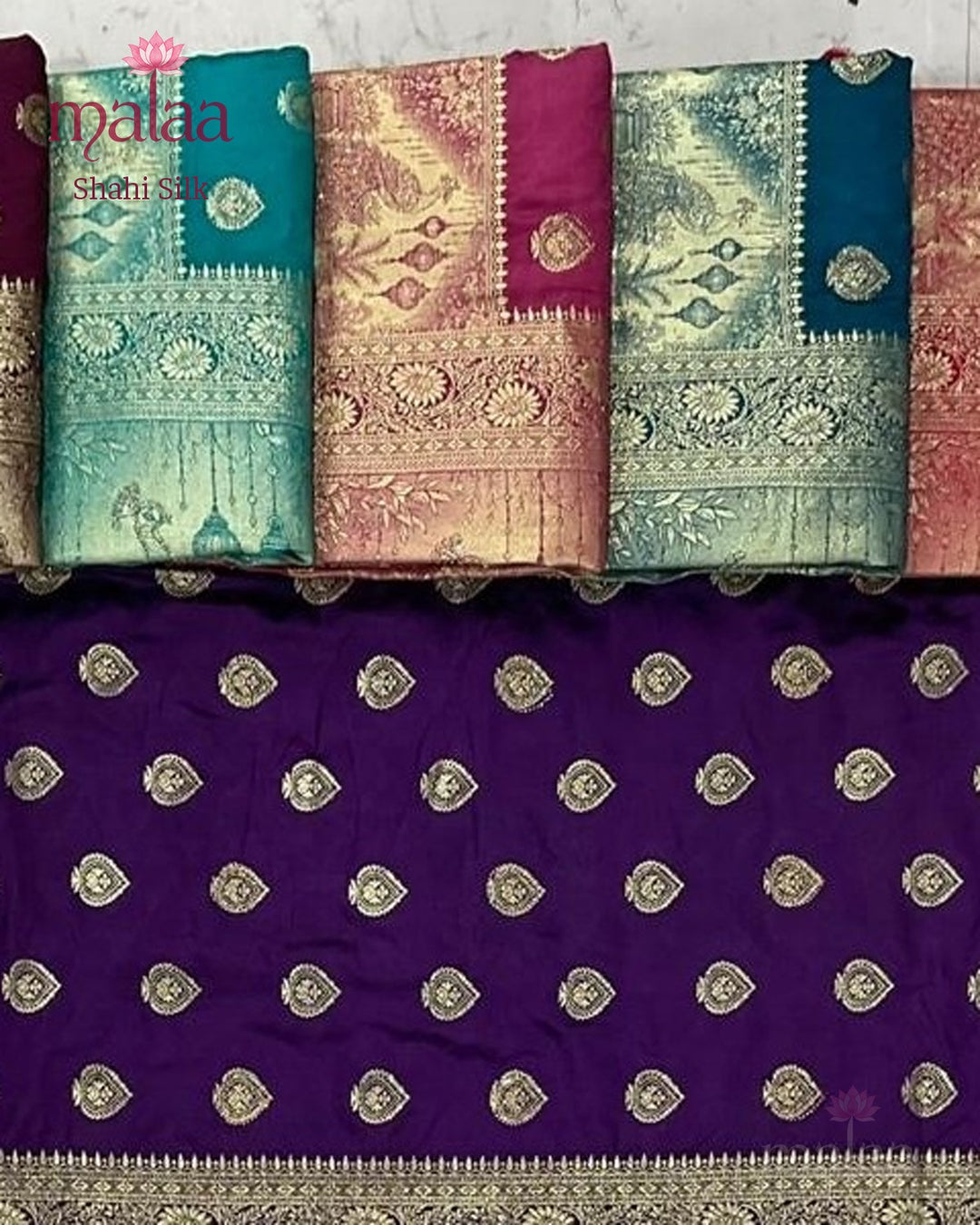 Shahi Silk saree catalogue, poora set