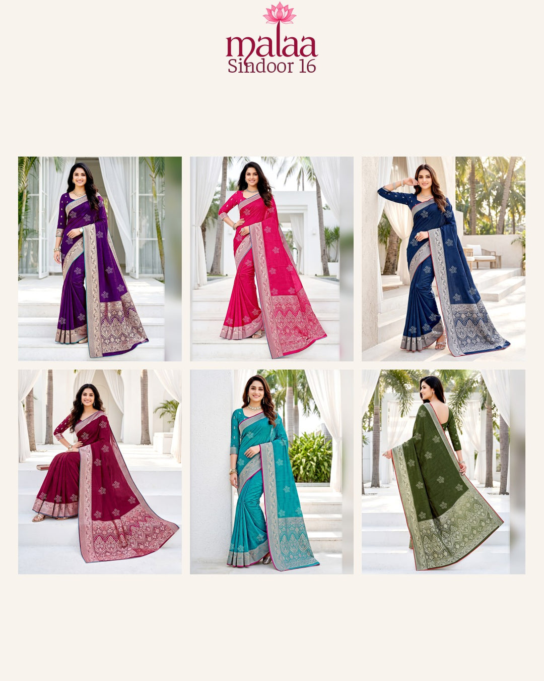 Sindoor 16 saree D6, Jacquard weave butti, zari jacquard border and pallu, Malaa Sarees Surat