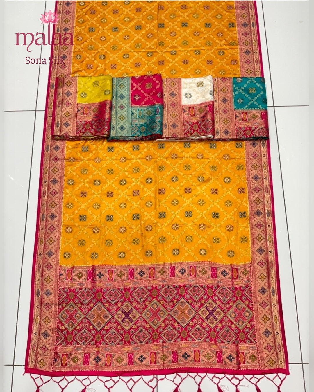Sona Silk saree, gajji silk, zari weave pallu and border, Malaa Silk Collection