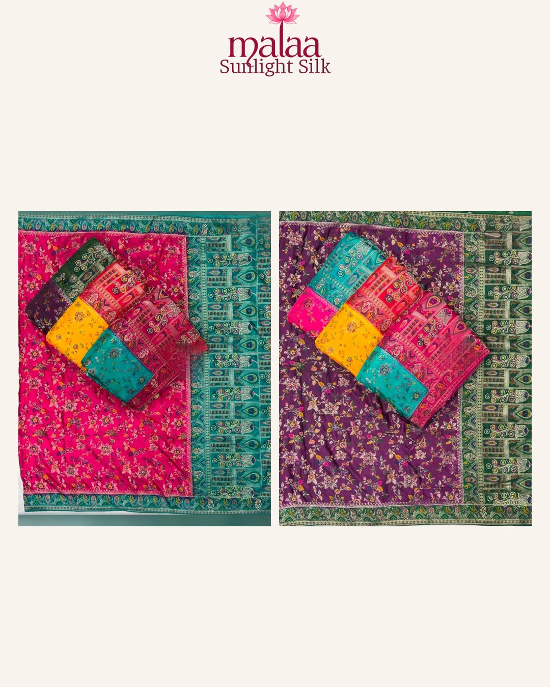 Sunlight Silk saree catalogue, poora set