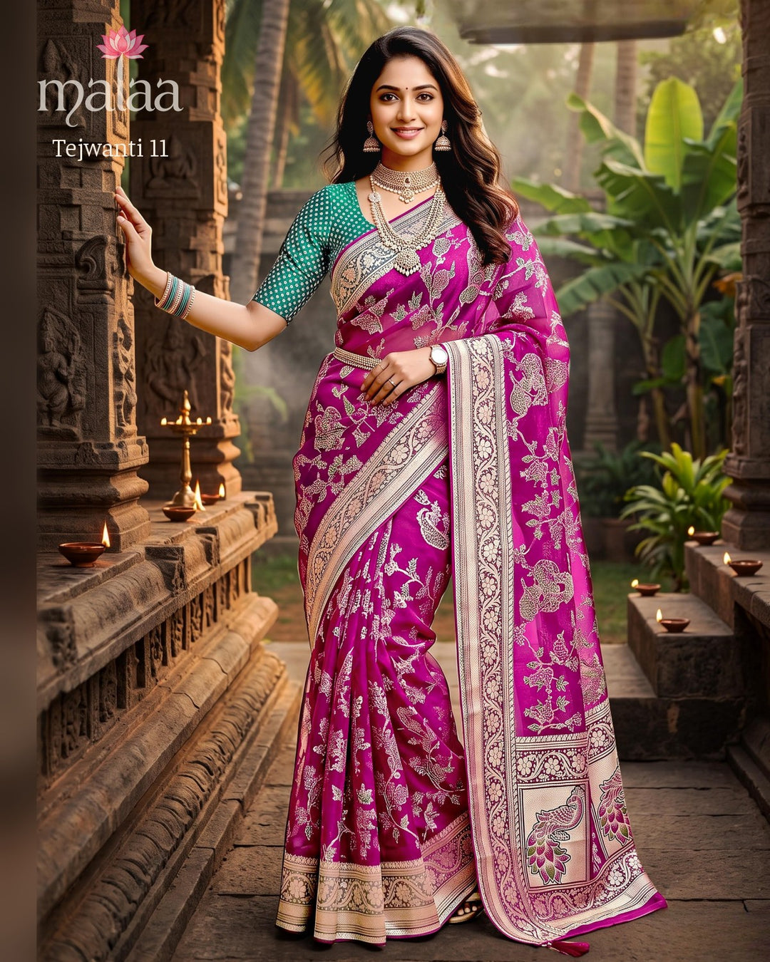 Tejwanti 11 saree catalogue, poora set khol ke, asli kapda, Malaa Sarees Surat