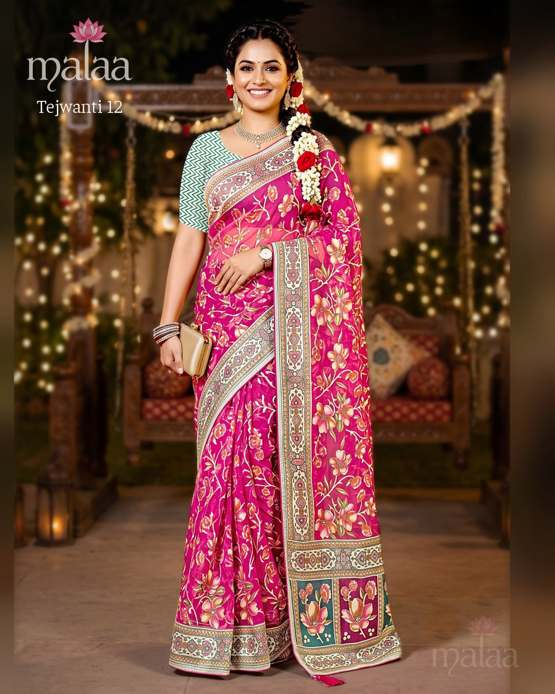 Tejwanti 12 saree catalogue, poora set khol ke, asli kapda, Malaa Sarees Surat