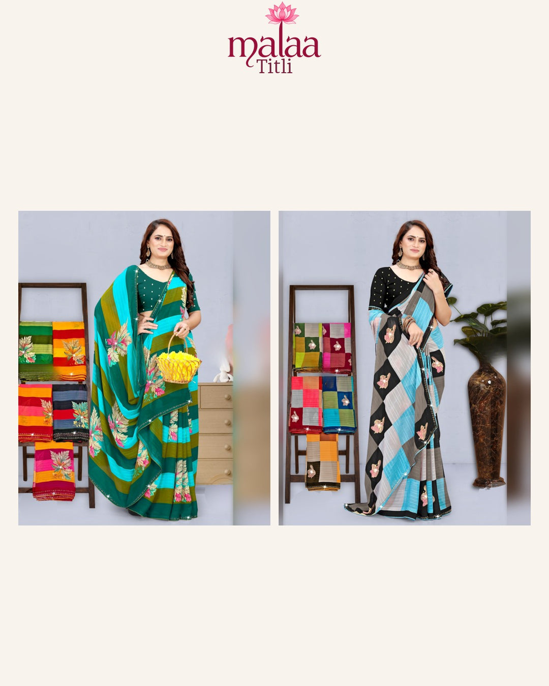 Titli saree catalogue, poora set