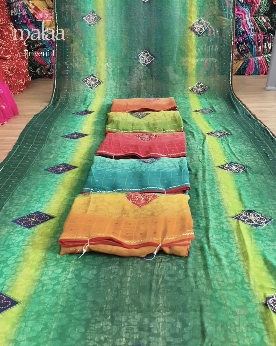 Triveni 1 weightless pattern print saree, Malaa Sarees Surat