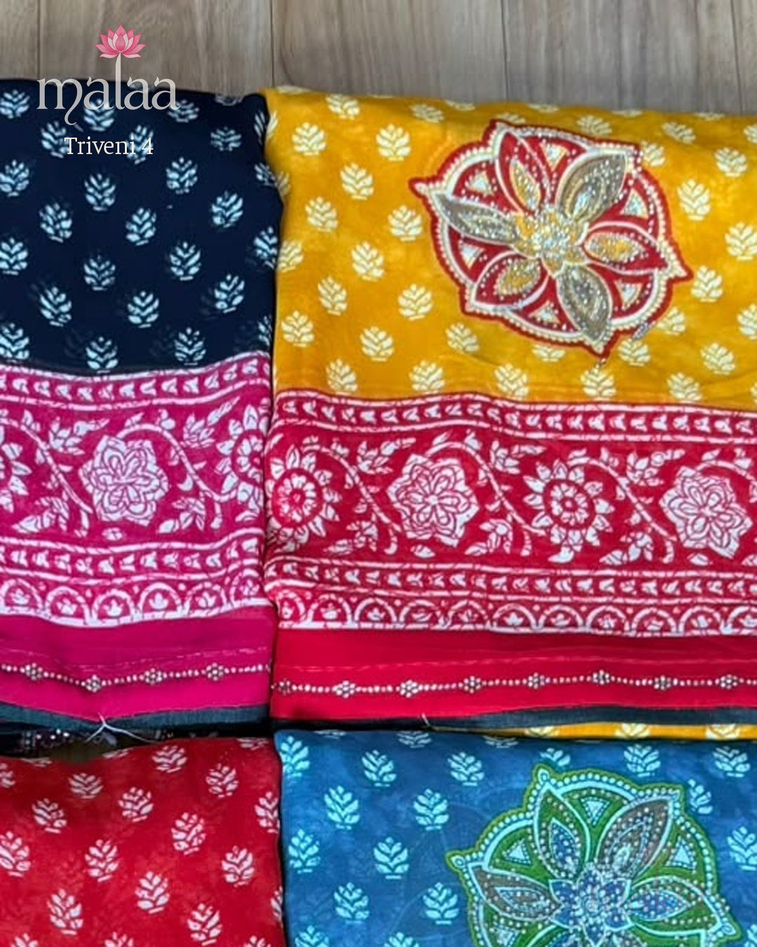 Triveni 4 saree catalogue, poora set