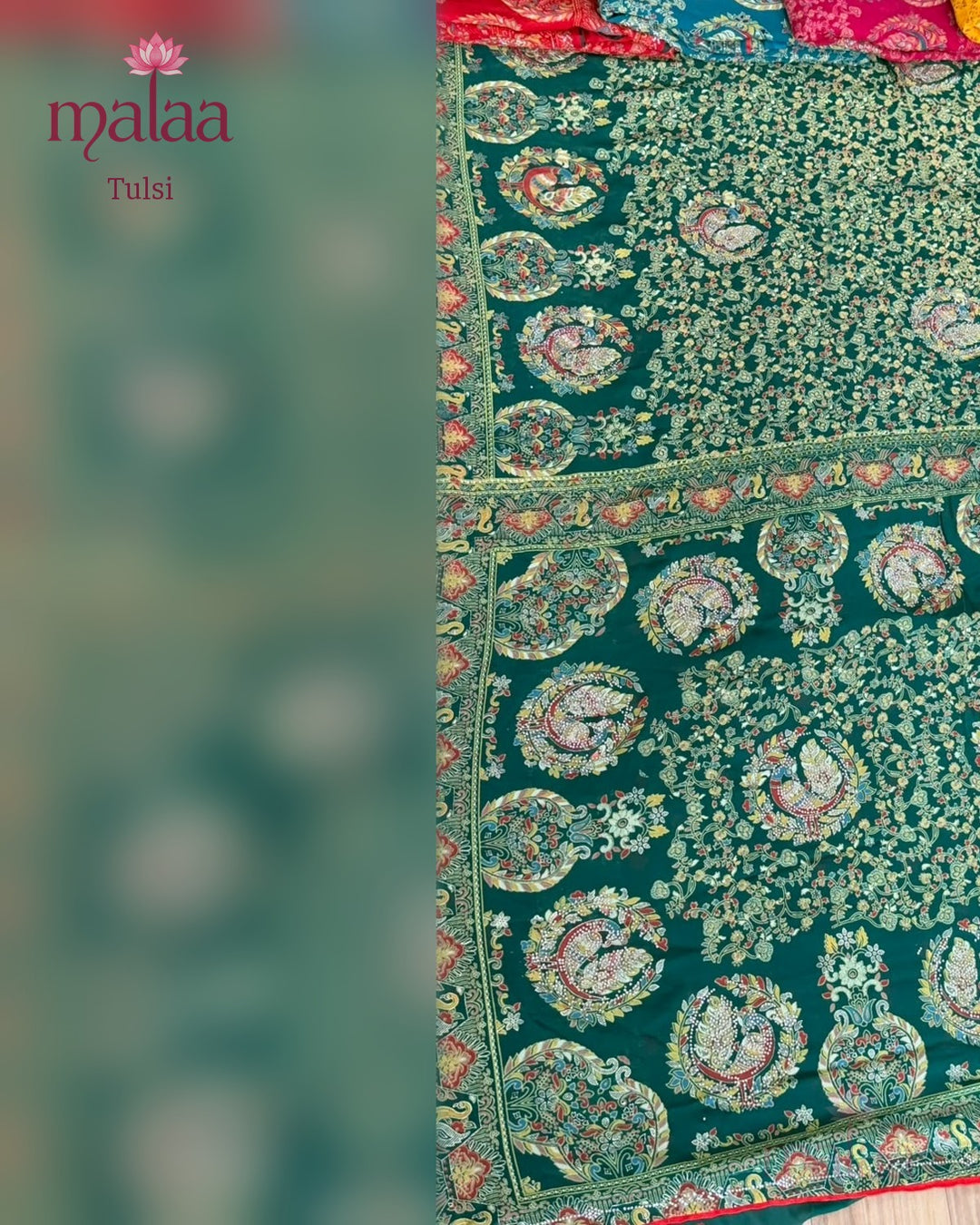 Tulsi kalamkari style print saree, Malaa Sarees Surat